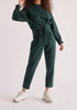 Paisie Belted Cotton Sweatshirt in Dark Green